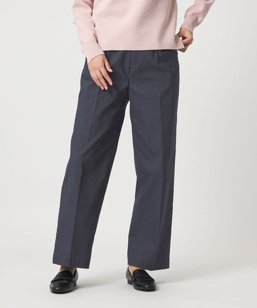 A DAY IN THE LIFE UNITED ARROWS(アデイインザライフユナイテッドアローズ)の「シャンブレー ワイドパンツ ‐ウォッシャブル‐<A DAY IN THE LIFE>(スラックス・レディース・ブラック/ネイビー・38/36)」の3枚目の写真
