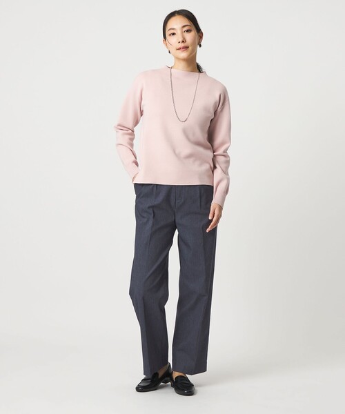 A DAY IN THE LIFE UNITED ARROWS(アデイインザライフユナイテッドアローズ)の「シャンブレー ワイドパンツ ‐ウォッシャブル‐<A DAY IN THE LIFE>(スラックス・レディース・ブラック/ネイビー・38/36)」の4枚目の写真