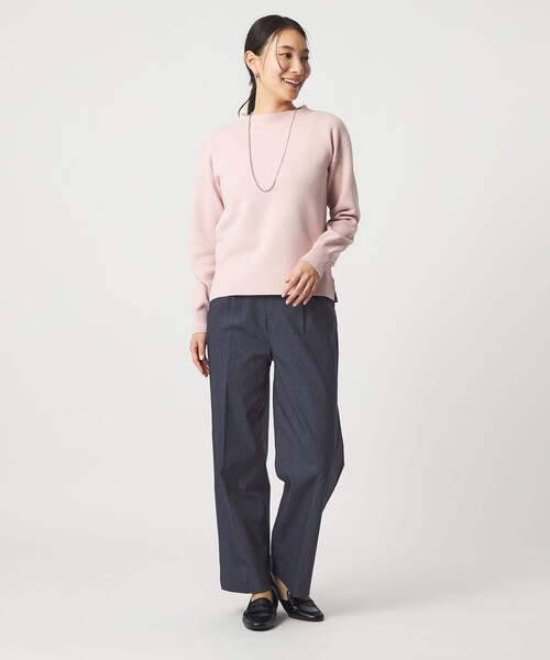 A DAY IN THE LIFE UNITED ARROWS(アデイインザライフユナイテッドアローズ)の「シャンブレー ワイドパンツ ‐ウォッシャブル‐<A DAY IN THE LIFE>(スラックス・レディース・ブラック/ネイビー・38/36)」の5枚目の写真