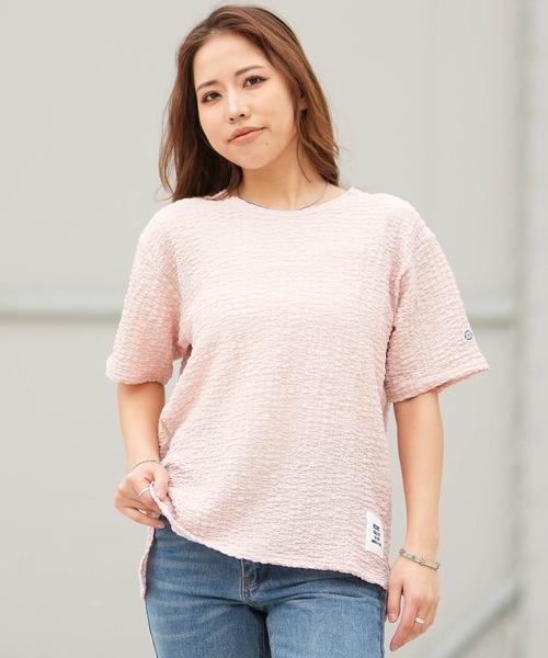 DISCUS ATHLETIC(ディスカス アスレチック)の「DISCUS ATHLETIC/ディスカスアスレチック 半袖 Tシャツ 6287-9971(Tシャツ/カットソー・レディース・スミクロ/グレイッシュブルー/ピンク・L/M)」の4枚目の写真