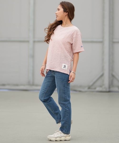 DISCUS ATHLETIC(ディスカス アスレチック)の「DISCUS ATHLETIC/ディスカスアスレチック 半袖 Tシャツ 6287-9971(Tシャツ/カットソー・レディース・スミクロ/グレイッシュブルー/ピンク・L/M)」の8枚目の写真
