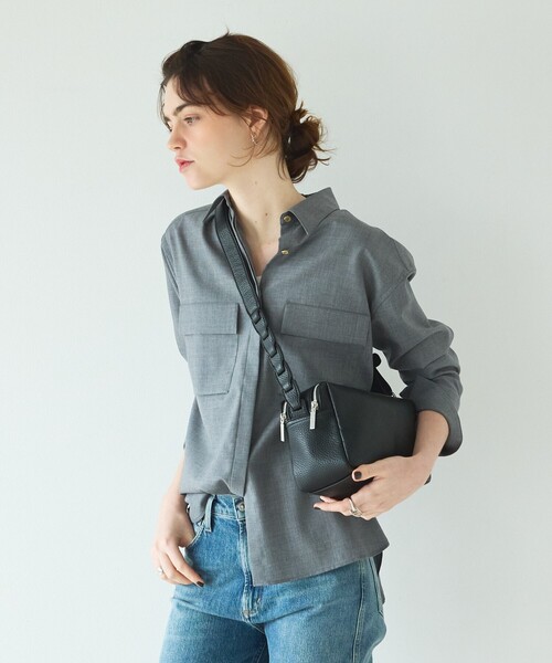 LOWELL things(ロウェル シングス)の「【人気定番アイテム/再入荷】Frec/Wファスナースクエアショルダー(ショルダーバッグ・レディース・ブラック/アイボリー・フリー)」の22枚目の写真