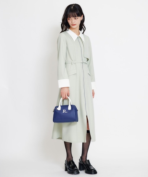 REDYAZEL(レディアゼル)の「フロントZIPバイカラーロングシャツワンピース(ワンピース・レディース・グリーン/サックスブルー/ネイビー・MEDIUM/SMALL)」の4枚目の写真