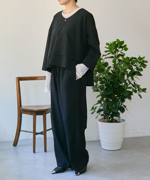 ear PAPILLONNER（イアパピヨネ）の「オンオフ兼用ライトイージーパンツ【SUM1 STYLE(スミスタイル)】（その他パンツ・レディース・ブルー系その他/キャメル/ブラック・FREE）」の9枚目の写真