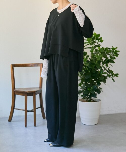 ear PAPILLONNER（イアパピヨネ）の「オンオフ兼用ライトイージーパンツ【SUM1 STYLE(スミスタイル)】（その他パンツ・レディース・ブルー系その他/キャメル/ブラック・FREE）」の10枚目の写真