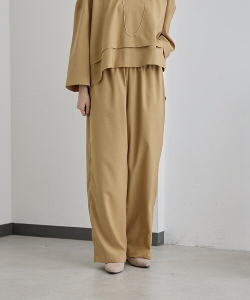 ear PAPILLONNER（イアパピヨネ）の「オンオフ兼用ライトイージーパンツ【SUM1 STYLE(スミスタイル)】（その他パンツ・レディース・ブルー系その他/キャメル/ブラック・FREE）」の6枚目の写真