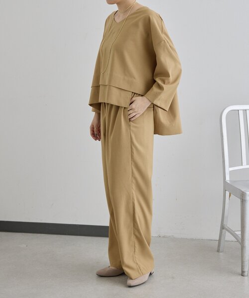 ear PAPILLONNER（イアパピヨネ）の「オンオフ兼用ライトイージーパンツ【SUM1 STYLE(スミスタイル)】（その他パンツ・レディース・ブルー系その他/キャメル/ブラック・FREE）」の11枚目の写真