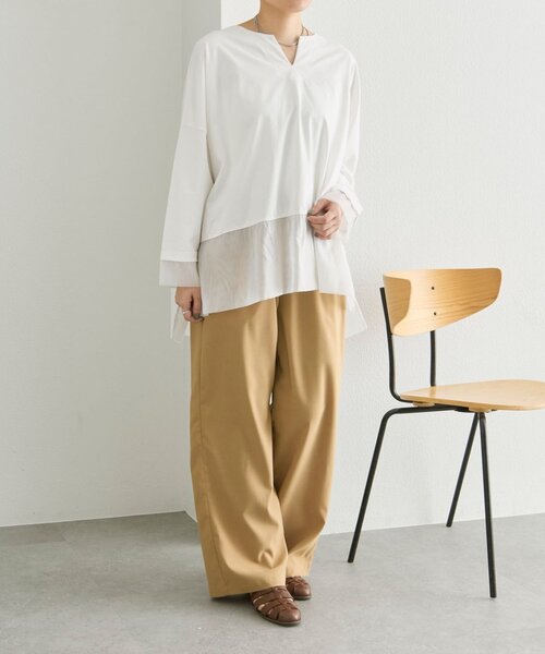 ear PAPILLONNER（イアパピヨネ）の「オンオフ兼用ライトイージーパンツ【SUM1 STYLE(スミスタイル)】（その他パンツ・レディース・ブルー系その他/キャメル/ブラック・FREE）」の14枚目の写真