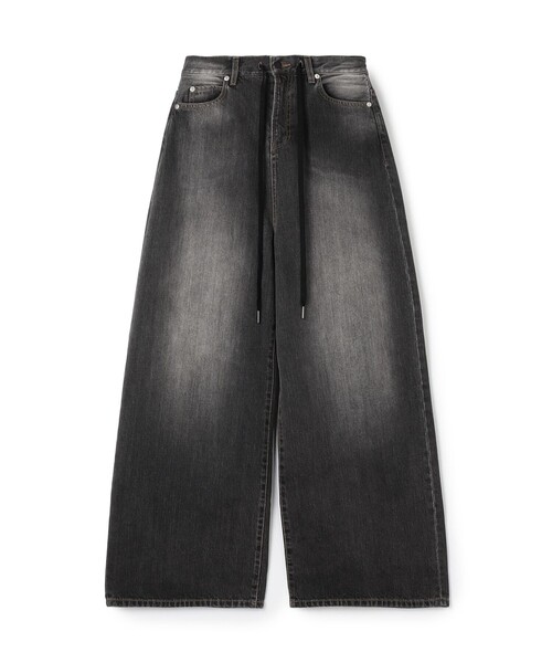 EDITION（エディション）の「ブラックデニム ドローコードパンツ（デニムパンツ・レディース・チャコールグレー/ブラック・38/36/34）」の2枚目の写真