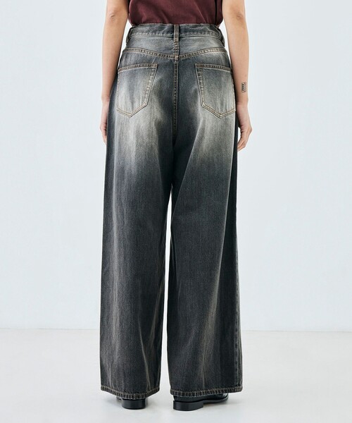 EDITION（エディション）の「ブラックデニム ドローコードパンツ（デニムパンツ・レディース・チャコールグレー/ブラック・38/36/34）」の5枚目の写真