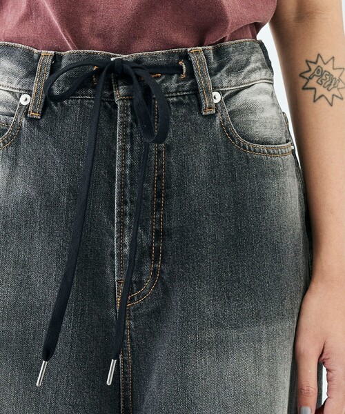 EDITION（エディション）の「ブラックデニム ドローコードパンツ（デニムパンツ・レディース・チャコールグレー/ブラック・38/36/34）」の6枚目の写真