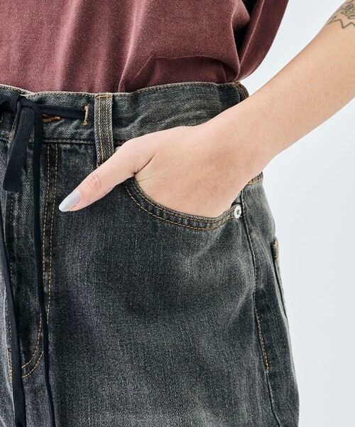 EDITION（エディション）の「ブラックデニム ドローコードパンツ（デニムパンツ・レディース・チャコールグレー/ブラック・38/36/34）」の8枚目の写真