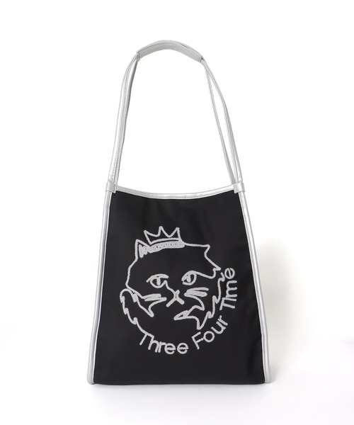 Three Four Time（ｽﾘｰﾌｫｰﾀｲﾑ）の「Three Four Time 刺繍ナイロントート（トートバッグ・レディース・ブラック/グリーン・FREE）」の8枚目の写真