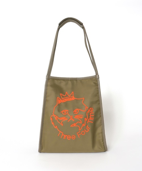 Three Four Time（ｽﾘｰﾌｫｰﾀｲﾑ）の「Three Four Time 刺繍ナイロントート（トートバッグ・レディース・ブラック/グリーン・FREE）」の10枚目の写真