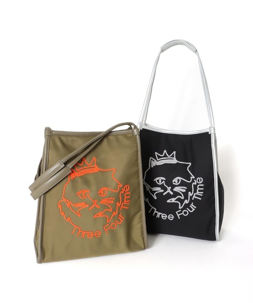 Three Four Time（ｽﾘｰﾌｫｰﾀｲﾑ）の「Three Four Time 刺繍ナイロントート（トートバッグ・レディース・ブラック/グリーン・FREE）」の16枚目の写真