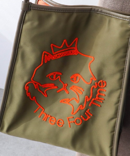 Three Four Time（ｽﾘｰﾌｫｰﾀｲﾑ）の「Three Four Time 刺繍ナイロントート（トートバッグ・レディース・ブラック/グリーン・FREE）」の21枚目の写真