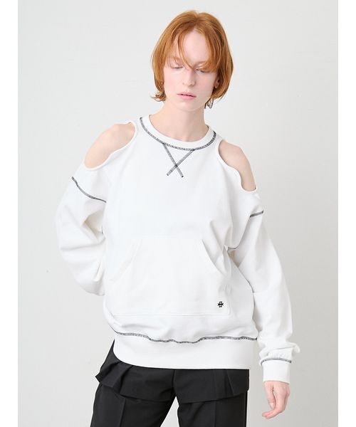 SORIN(ソリン )の「Cut Out Shoulder Sweat Top/カットアウトショルダー スウェットトップ(スウェット・レディース・ブラック/グレー/ホワイト・38)」の1枚目の写真