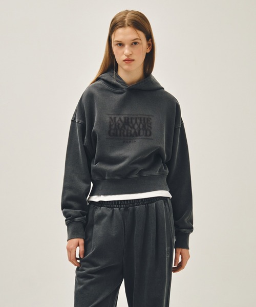 W SHADOW CLASSIC LOGO DYEING CROP HOODIE（パーカー）｜MARITHE +