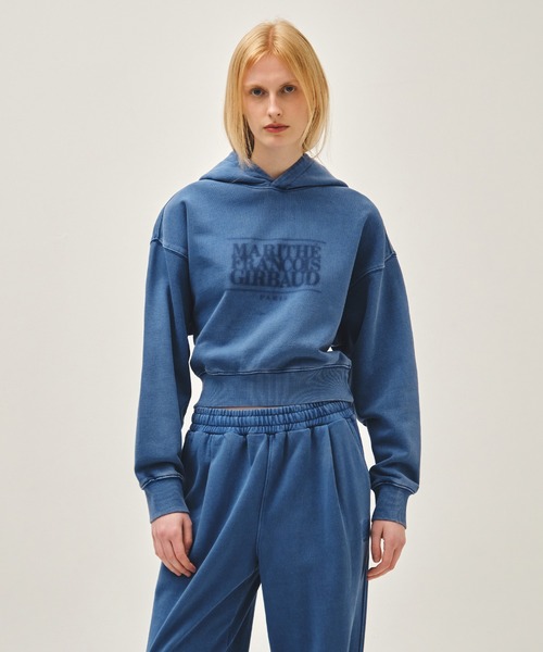 W SHADOW CLASSIC LOGO DYEING CROP HOODIE（パーカー）｜MARITHE +