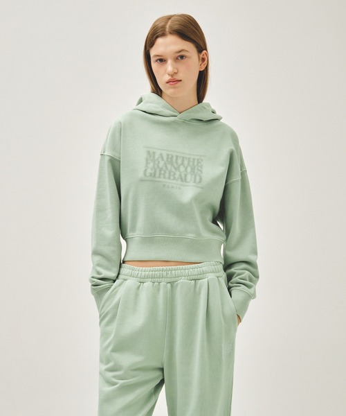 セール】W SHADOW CLASSIC LOGO DYEING CROP HOODIE（パーカー