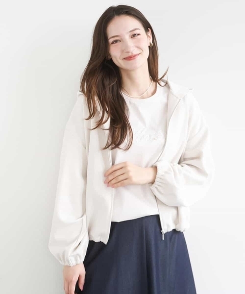 MK MICHEL KLEIN(エムケーミッシェルクラン)の「コットンポンチパーカー/洗える(パーカー・レディース・ネイビー/ベージュ・38)」の7枚目の写真