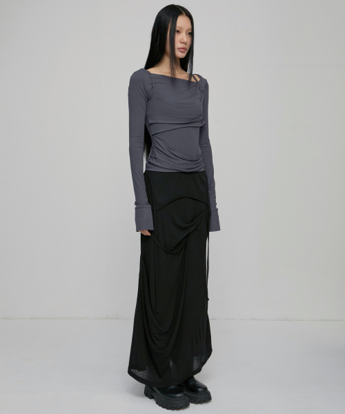 FLAREUP(フレアアップ)の「Layered Bustier Long Sleeve (FL-105_Charcoal)(Tシャツ/カットソー・レディース・チャコール・OS)」の7枚目の写真