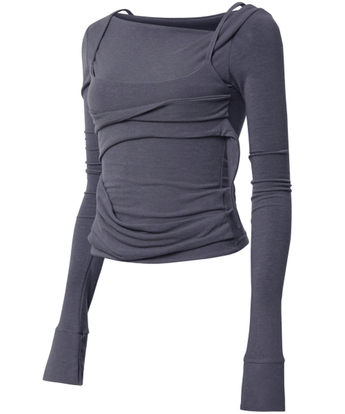 FLAREUP(フレアアップ)の「Layered Bustier Long Sleeve (FL-105_Charcoal)(Tシャツ/カットソー・レディース・チャコール・OS)」の10枚目の写真