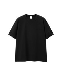 ナチュラルワイドカフスコットンエンボオーバーサイズTシャツ(ホワイト/ライトグレー/ブラック)