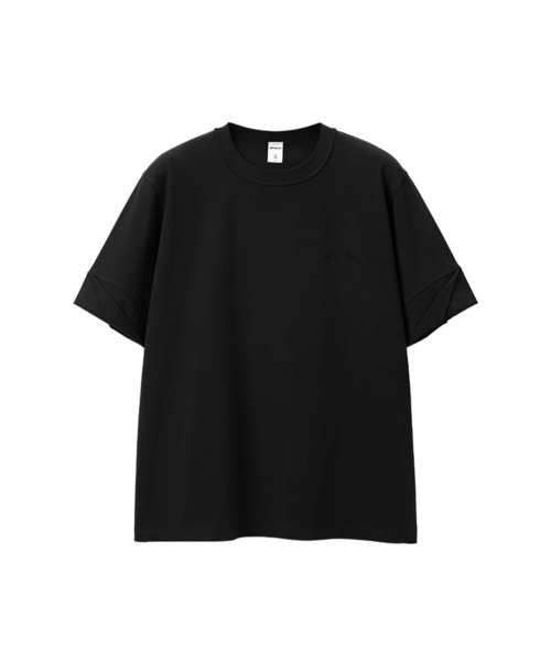 BUTTON SEOUL(ボタンソウル)の「ナチュラルワイドカフスコットンエンボオーバーサイズTシャツ(ホワイト/ライトグレー/ブラック)(Tシャツ/カットソー・メンズ・ホワイト/ブラック/ライトグレー・M(48)/L(50)/XL)」の3枚目の写真