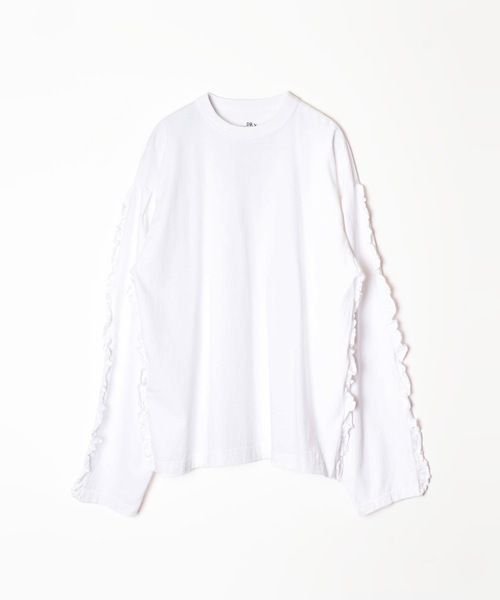 HOLIDAY(ホリデイ)の「SUPER FINE DRY RUFFLE RUFFLE L/S TOPS スーパーファインドライラッフルラッフルロングスリーブトップス(Tシャツ/カットソー・レディース・ダークネイビー/ホワイト/ブラック・XL)」の2枚目の写真