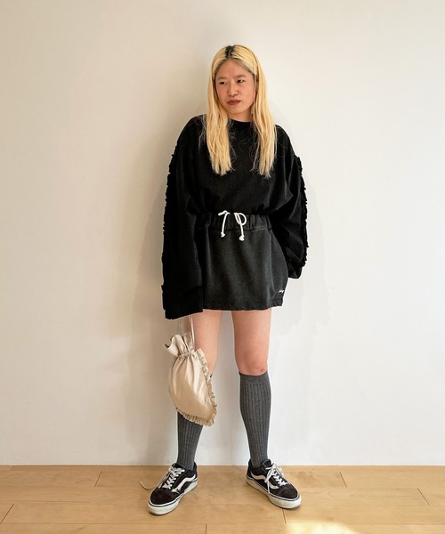 HOLIDAY(ホリデイ)の「SUPER FINE DRY RUFFLE RUFFLE L/S TOPS スーパーファインドライラッフルラッフルロングスリーブトップス(Tシャツ/カットソー・レディース・ダークネイビー/ホワイト/ブラック・XL)」の18枚目の写真