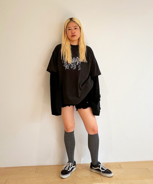 HOLIDAY(ホリデイ)の「SUPER FINE DRY RUFFLE RUFFLE L/S TOPS スーパーファインドライラッフルラッフルロングスリーブトップス(Tシャツ/カットソー・レディース・ダークネイビー/ホワイト/ブラック・XL)」の19枚目の写真