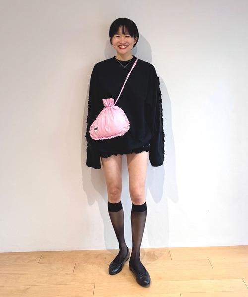 HOLIDAY(ホリデイ)の「SUPER FINE DRY RUFFLE RUFFLE L/S TOPS スーパーファインドライラッフルラッフルロングスリーブトップス(Tシャツ/カットソー・レディース・ダークネイビー/ホワイト/ブラック・XL)」の8枚目の写真