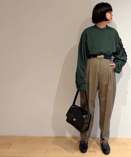 HOLIDAY（ホリデイ）の「SUPER FINE DRY RUFFLE RUFFLE L/S TOPS スーパーファインドライラッフルラッフルロングスリーブトップス（Tシャツ/カットソー・レディース・ダークネイビー/ホワイト/ブラック/グリーン・XL）」の22枚目の写真