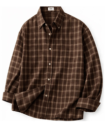 HUKE（ヒューク）の「ザ シティ チェックシャツ (パステルブラウン)（シャツ/ブラウス）」