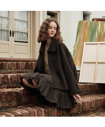 ハーフコート」に該当するブラウン/茶色系のレディースファッション