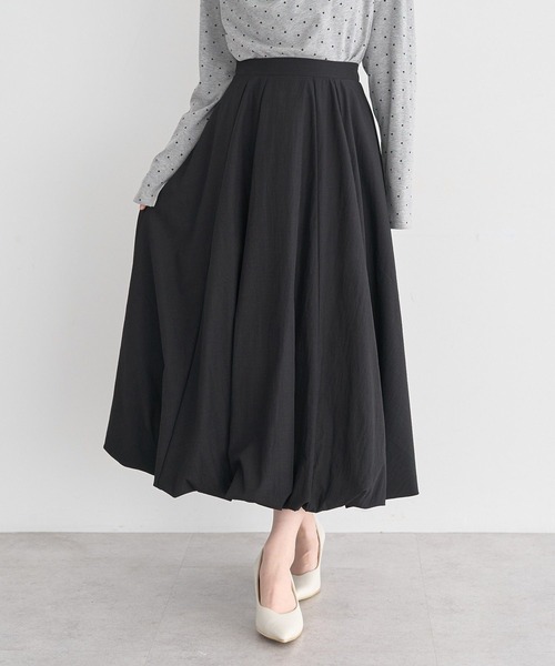 earth music&ecology（アースミュージックアンドエコロジー）の「バルーンスカート（スカート・レディース・ブラック/アイボリー・FREE）」の3枚目の写真