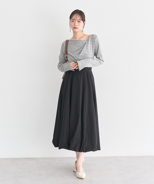 earth music&ecology（アースミュージックアンドエコロジー）の「バルーンスカート（スカート・レディース・ブラック/アイボリー・FREE）」の7枚目の写真