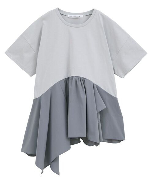 GARAGE OF GOOD CLOTHING（ガレージオブグッドクロージング）の「異素材MIXアシメドレーププルオーバー（Tシャツ/カットソー・レディース・カーキ/ブラック/ライトグレー・FREE）」の13枚目の写真