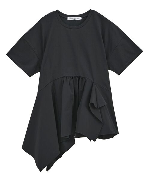 GARAGE OF GOOD CLOTHING（ガレージオブグッドクロージング）の「異素材MIXアシメドレーププルオーバー（Tシャツ/カットソー・レディース・カーキ/ブラック/ライトグレー・FREE）」の22枚目の写真