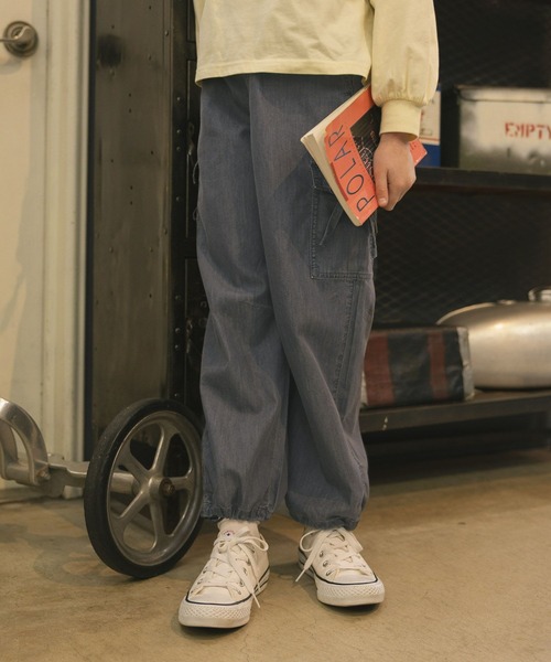 GLOBAL WORK(グローバルワーク)の「カーブドロストリボンパンツ/646205(カーゴパンツ・キッズ・ピンク/ブルー/ブラック/グレイッシュベージュ/カーキ・130cm/140cm/150cm/160cm)」の11枚目の写真