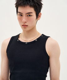 PROCESS（プロセス）の「Eyelet Neck Sleeveless - Black（Tシャツ/カットソー）」