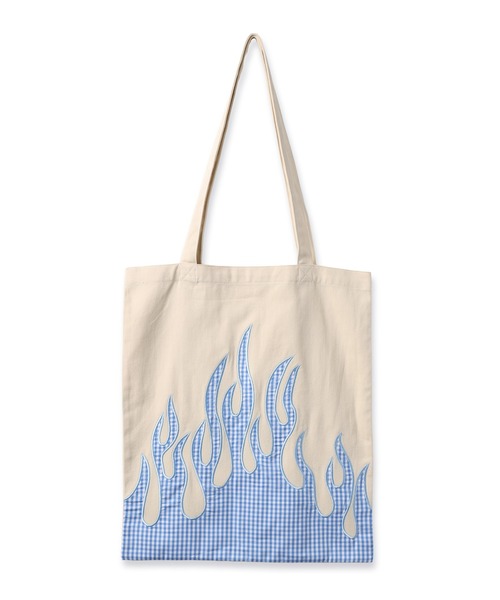 JIEDA(ジエダ)の「FLAME PATTERN TOTE BAG(エコバッグ/サブバッグ・メンズ・ブラウン/ブラック/ホワイト・ONESIZE)」の1枚目の写真