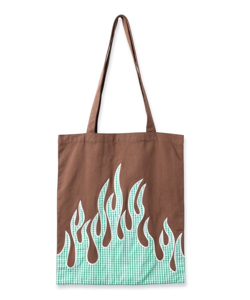 JIEDA(ジエダ)の「FLAME PATTERN TOTE BAG(エコバッグ/サブバッグ・メンズ・ブラウン/ブラック/ホワイト・ONESIZE)」の6枚目の写真