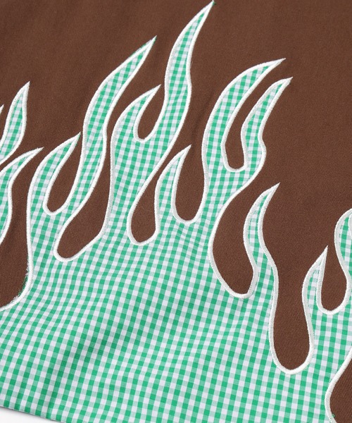 JIEDA(ジエダ)の「FLAME PATTERN TOTE BAG(エコバッグ/サブバッグ・メンズ・ブラウン/ブラック/ホワイト・ONESIZE)」の7枚目の写真
