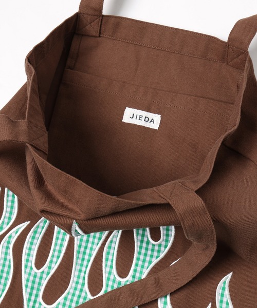 JIEDA(ジエダ)の「FLAME PATTERN TOTE BAG(エコバッグ/サブバッグ・メンズ・ブラウン/ブラック/ホワイト・ONESIZE)」の8枚目の写真