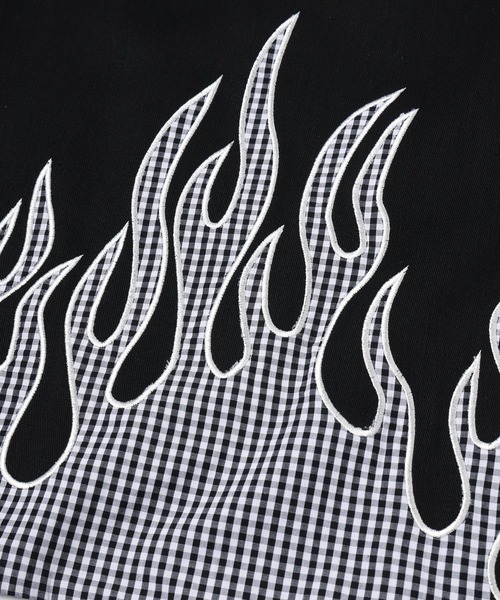 JIEDA(ジエダ)の「FLAME PATTERN TOTE BAG(エコバッグ/サブバッグ・メンズ・ブラウン/ブラック/ホワイト・ONESIZE)」の9枚目の写真