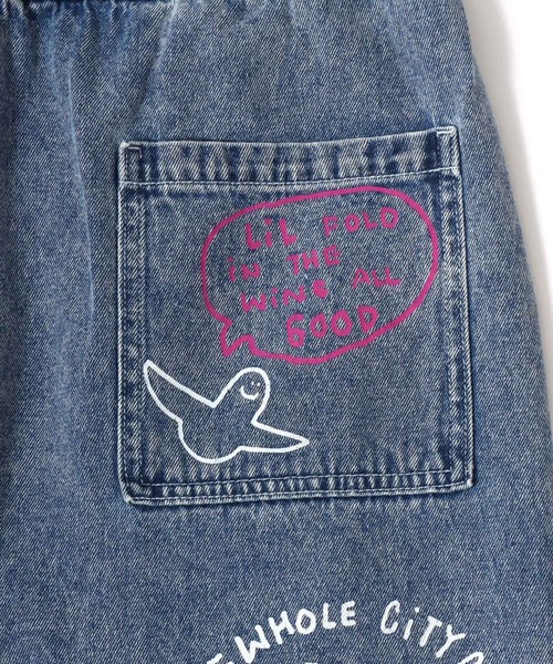 Mark Gonzales（マーク・ゴンザレス）の「MARK GONZALES ARTWORK COLLECTION/マークゴンザレス 別注 ストリートデザイン 総柄プリント ワイドデニムパンツ（デニムパンツ・メンズ・ブルー/ブラック系その他/サックスブルー/ブラック・XL/L/M）」の21枚目の写真