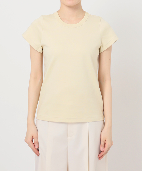 Noble（ノーブル）の「《追加・WEB限定カラー》スビンコットンスムースコンパクトTシャツ（Tシャツ/カットソー・レディース・ピンク/ホワイト/チャコールグレー/イエロー/モスグリーン・FREE）」の11枚目の写真