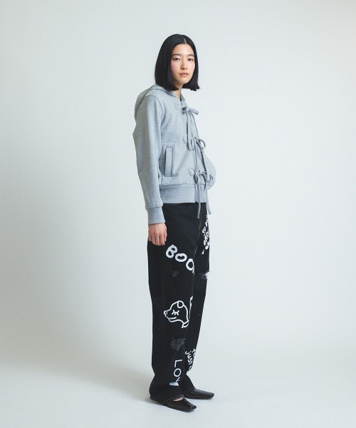 soduk（スドーク）の「【soduk】26SS新作 ribbon zip hoodie / リボンジップフーディー（スウェット・レディース・グレー・ONE SIZE）」の4枚目の写真